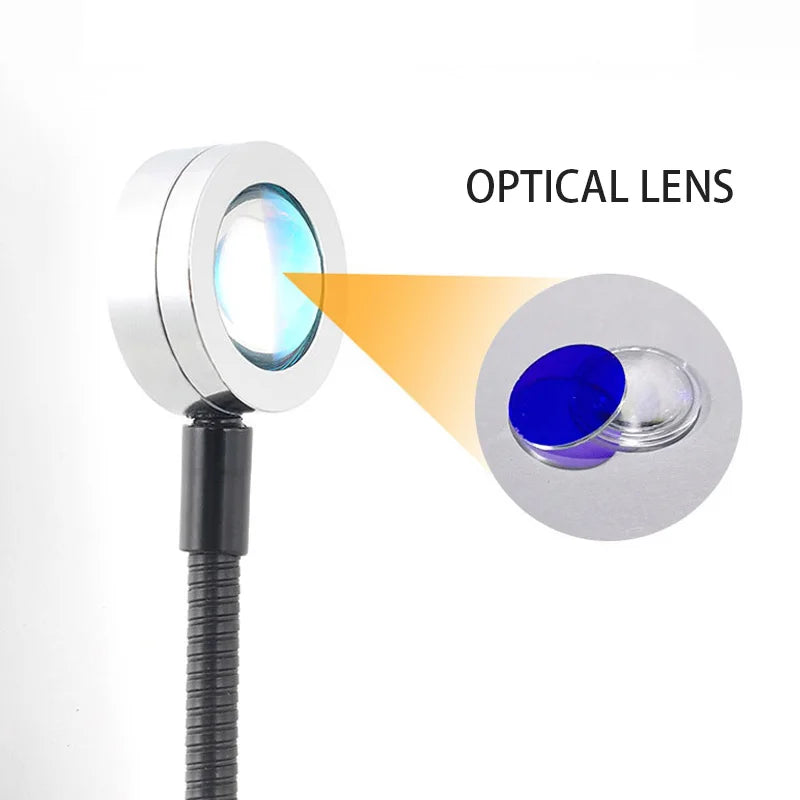 Sunset Projection Lamp 🌅 | 16 Colors LED Mood Light for Bedroom, TikTok & Aesthetic Room Decor