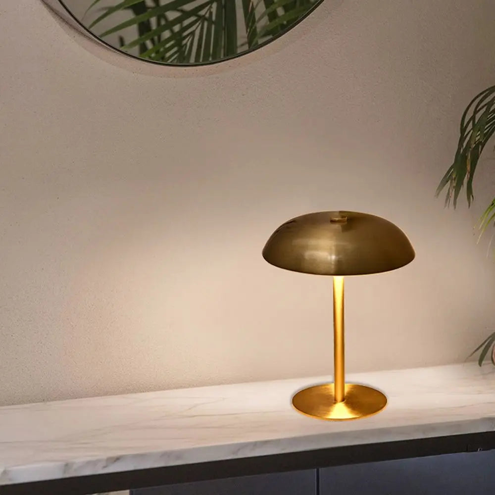 3-Color Lights Mushroom Table Lamp Touch Control Eye-Caring Light Metal Bedside Lamp Stepless Dimmable Non-slip Bottom