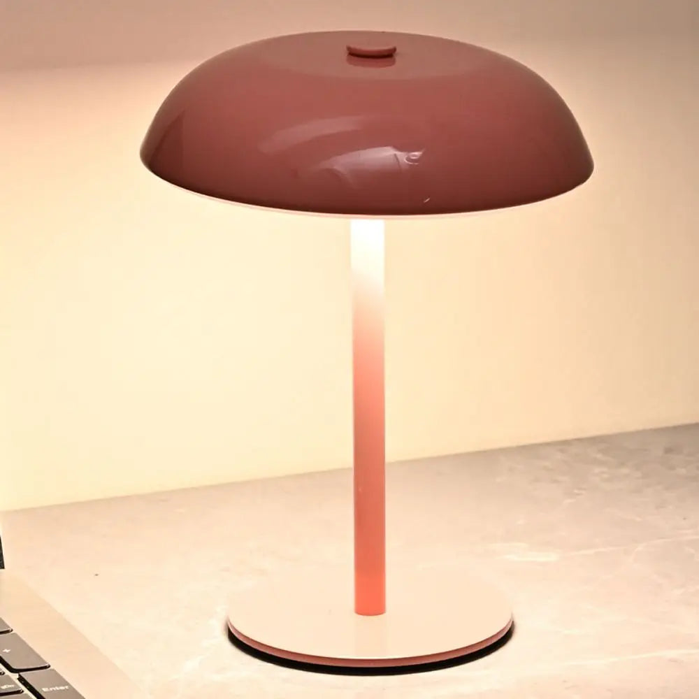 3-Color Lights Mushroom Table Lamp Touch Control Eye-Caring Light Metal Bedside Lamp Stepless Dimmable Non-slip Bottom