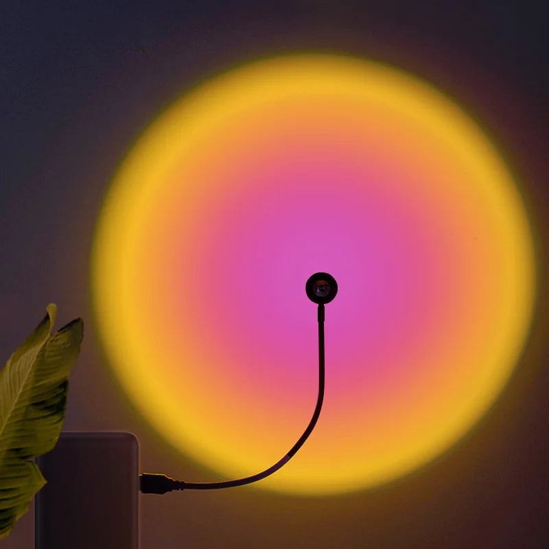 Sunset Projection Lamp 🌅 | 16 Colors LED Mood Light for Bedroom, TikTok & Aesthetic Room Decor