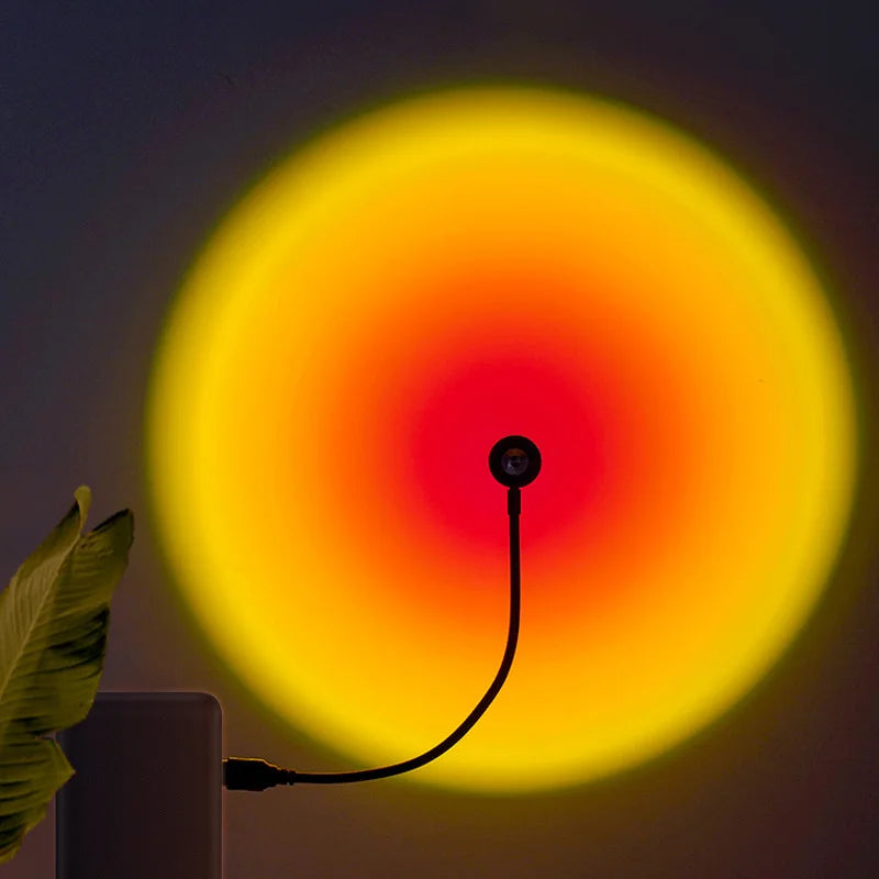 Sunset Projection Lamp 🌅 | 16 Colors LED Mood Light for Bedroom, TikTok & Aesthetic Room Decor